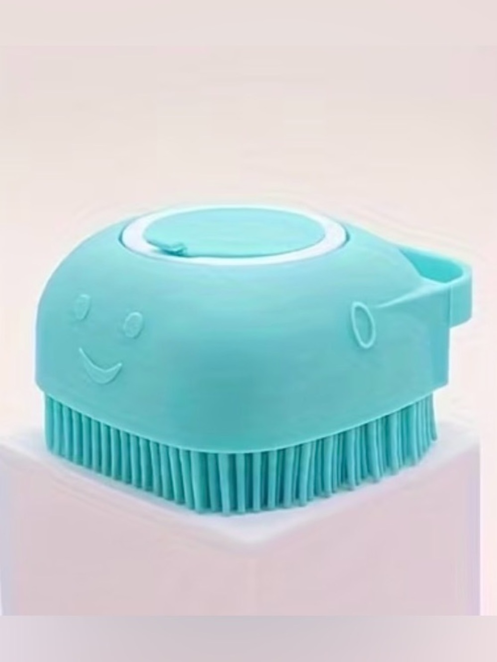 Pet Grooming Silicone Brush with Soap Dispenser - Teal - Picture 3 of 9